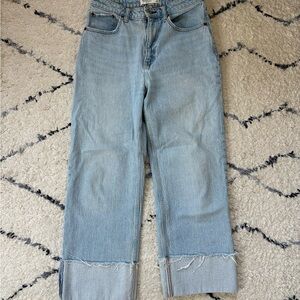 Abercrombie Light Wash Folded Over Jeans
